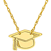14k Yellow Gold Graduation Cap Necklace