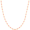 14k Yellow Gold Pink Enamel Bead Piatto Link Necklace