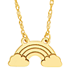 14k Yellow Gold Mini Rainbow and Cloud Necklace
