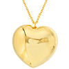 14k Yellow Gold Puff Heart Adjustable Necklace