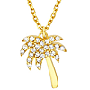 14k Yellow Gold .14 ct tw Diamond Palm Tree Necklace