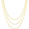 14k Yellow Gold Three Strand Box Link Chain Necklace