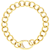 14k Yellow Gold Ladies' Round Link Bracelet with Diamond Push Lock