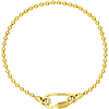 14k Yellow Gold Men's Carabiner Clasp Bead Bracelet 9in
