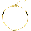 14k Yellow Gold Black Enamel Alternating Bar Station Bracelet