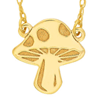14k Yellow Gold Petite Mushroom Necklace