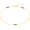 14k Yellow Gold Black Enamel Alternating Bar Station Anklet
