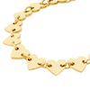 14k Yellow Gold Side by Side Heart Station Bracelet 7.5in