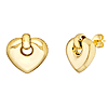 14k Yellow Gold Heart Door Knocker Dangle Earrings