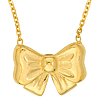 14k Yellow Gold Tied Bow Necklace