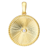 14k Yellow Gold .03 ct Diamond Radiant Round Pendant