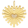14k Yellow Gold .07 ct tw Diamond Radiant Heart Pendant