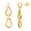 14k Yellow Gold Open Teardrop Link Dangle Earrings