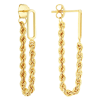 14k Yellow Gold Front to Back Paper Clip Rope Chain Earrings