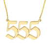 14k Yellow Gold Angel Number 555 Necklace for Change