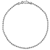 14k White Gold 7.5in Bead Bracelet 2mm