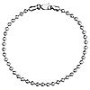 14k White Gold 7.5in Bead Bracelet 3mm