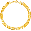 14k Yellow Gold Hollow Diamond-cut Bismark Link Bracelet
