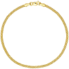 14k Yellow Gold Hollow Slender Diamond-cut Bismark Link Bracelet
