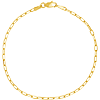 14k Yellow Gold Ultra Slender Paper Clip Bracelet 7.25in