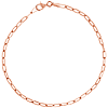 14k Rose Gold Very Slender Paper Clip Bracelet 7.25in