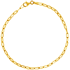 14k Yellow Gold Very Slender Paper Clip Bracelet 7.25in