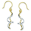 14kt Two-tone Gold Wire Twist Drop Earrings