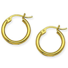 10kt Yellow Gold 5/8in Polished Hoop Earrings 2mm