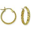 10kt Yellow Gold 5/8in Diamond-cut In and Out Hoop Earrings 3mm
