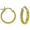 14kt Yellow Gold 5/8in Diamond-cut In and Out Hoop Earrings 3mm