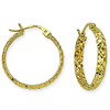 14kt Yellow Gold 3/4in Diamond-cut In and Out Hoop Earrings 3mm