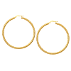14kt Yellow Gold 1in Rope Twist Hoop Earrings 3mm