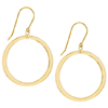 14k Yellow Gold Hoop Dangle Earrings with French Wire 1.25in