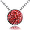 Sterling Silver Wisconsin Badgers Crystal Disc Necklace