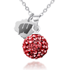 Sterling Silver Wisconsin Badgers Crystal Ball Necklace