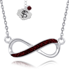 Sterling Silver Florida State University Crystal Infinity Necklace