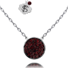 Sterling Silver Florida State University Crystal Disc Necklace