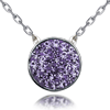 Sterling Silver LSU Crystal Disc Necklace