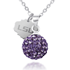 Sterling Silver LSU Crystal Ball Necklace