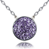 Sterling Silver Kansas State Wildcats Crystal Disc Necklace