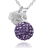 Sterling Silver Kansas State Wildcats Crystal Ball Necklace