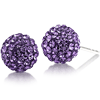 Sterling Silver LSU Crystal Ball Earrings