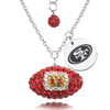 Sterling Silver San Francisco 49ers Crystal Football Necklace