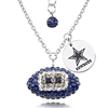 Sterling Silver Dallas Cowboys Crystal Football Necklace