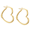 14kt Yellow Gold 3/4in Heart Hoop Earrings