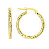 14kt Yellow Gold 5/8in Diamond-cut Tube Hoop Earrings