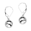 14kt White Gold 7/8in Ball Dangle Lever Back Earrings