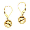 14kt Yellow Gold 7/8in Ball Dangle Lever Back Earrings