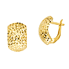 14kt Yellow Gold 1/2in Diamond-cut Puffed Hinged Earrings