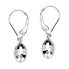 14kt White Gold 7/8in Egg Dangle Lever Back Earrings